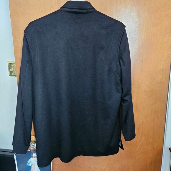DONATED: Workers for Freedom Black Mens Short Coat (Wool/Cashmere Blend) - Large - Picture 2 of 16